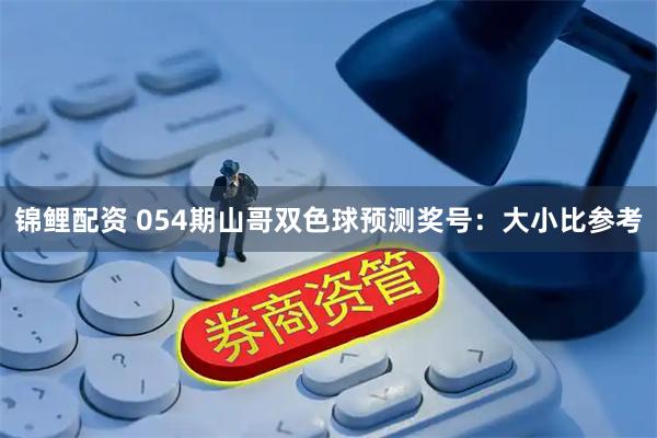 锦鲤配资 054期山哥双色球预测奖号：大小比参考
